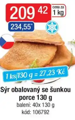 Qanto Sýr obalovaný se šunkou porce nabídka