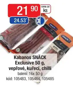 Qanto Kabanos SNÄCK Exclusive, vepřové, kuřecí, chilli nabídka