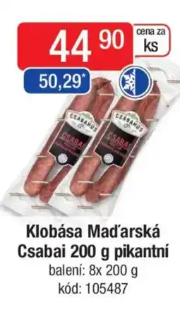 Qanto Klobása Maďarská Csabai pikantní nabídka