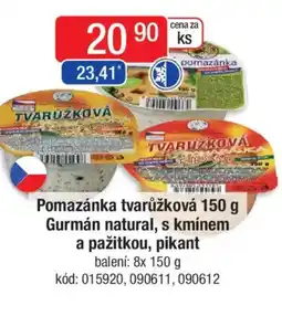 Qanto Pomazánka tvarůžková Gurmán natural, s kmínem a pažitkou, pikant nabídka