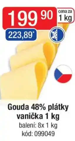 Qanto Gouda 48% plátky vanička nabídka