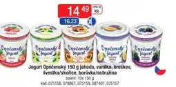 Qanto Jogurt Opočenský 150 g jahoda, vanilka, broskev, švestka/skořice, borůvka/ostružina nabídka
