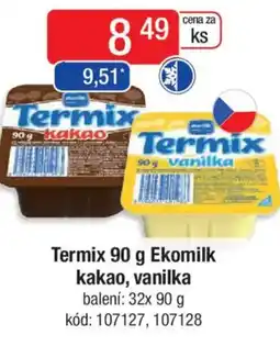 Qanto Termix Ekomilk kakao, vanilka nabídka