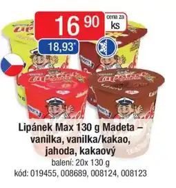 Qanto Lipánek Max Madeta vanilka, vanilka/kakao, jahoda, kakaový nabídka