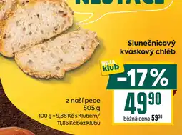 Billa Slunečnicový kváskový chléb nabídka