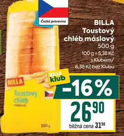 Billa BILLA Toustový chléb máslový nabídka