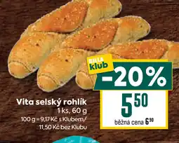 Billa Vita selský rohlík nabídka