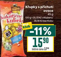 Billa Křupky s příchutí ovoce nabídka