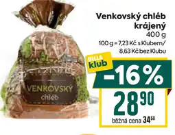 Billa Venkovský chléb krájený nabídka