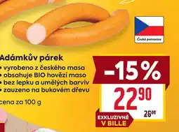 Billa Adámkův párek nabídka