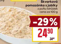 Billa Škvarková pomazánka s jablky nabídka