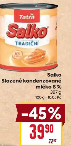Billa Tatra Salko Slazené kondenzované mléko 8% nabídka