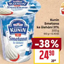 Billa Kunín Smetana ke šlehání 31% nabídka