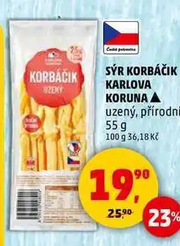Penny Market SÝR KORBÁČIK KARLOVA KORUNA, 55 g nabídka