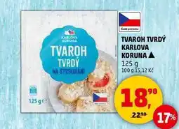 Penny Market TVAROH TVRDÝ KARLOVA KORUNA, 125 g nabídka