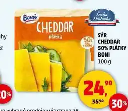 Penny Market SÝR CHEDDAR 50% PLÁTKY BONI, 100 g nabídka