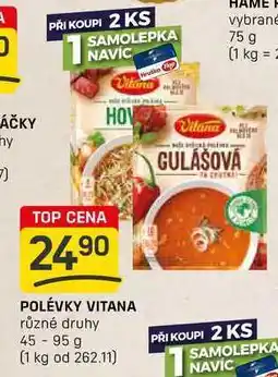 Flop POLÉVKY VITANA různé druhy 45-95 g nabídka