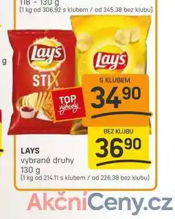 Flop LAYS vybrané druhy 130 g nabídka