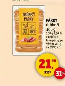 Penny Market PÁRKY drůbeží, 300 g nabídka