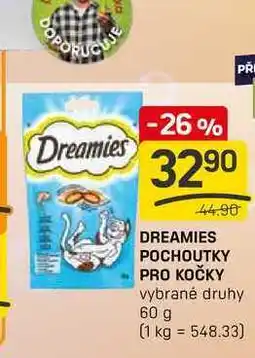 Flop DREAMIES POCHOUTKY PRO KOČKY vybrané druhy 60 g nabídka