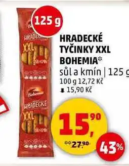 Penny Market HRADECKÉ TYČINKY XXL BOHEMIA, 125 g nabídka