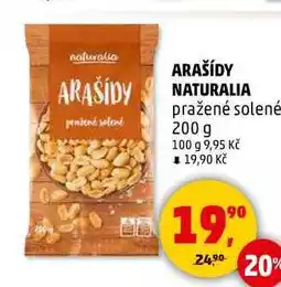 Penny Market ARAŠÍDY NATURALIA pražené solené, 200 g nabídka