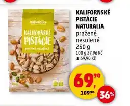 Penny Market KALIFORNSKÉ PISTÁCIE NATURALIA pražené nesolené, 250 g nabídka