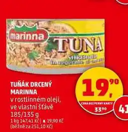 Penny Market TUŇÁK DRCENÝ MARINNA, 185 g nabídka