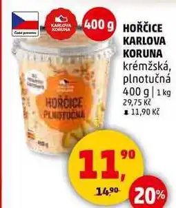 Penny Market HOŘČICE KARLOVA KORUNA, 400 g nabídka