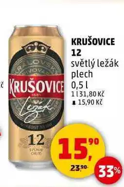 Penny Market KRUŠOVICE 12 světlý ležák plech, 0,5 l nabídka
