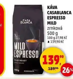 Penny Market KÁVA CASABLANCA ESPRESSO MILD zrnková, 500 g nabídka