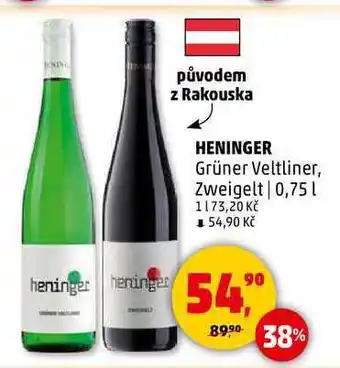 Penny Market HENINGER Grüner Veltliner, Zweigelt, 0,75 l nabídka
