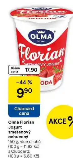 Tesco Olma Florian Jogurt smetanový ochucený, 150 g, více druhů nabídka
