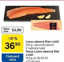 Tesco Losos obecný filet s kůží, 100 g nabídka