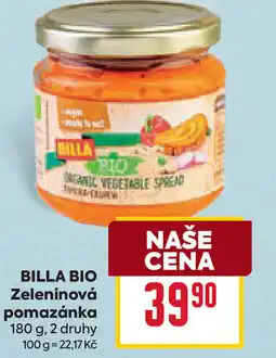 Billa BILLA BIO Zeleninová pomazánka nabídka
