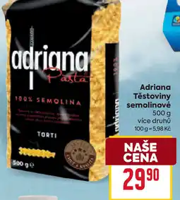 Billa Adriana Těstoviny semolinové nabídka