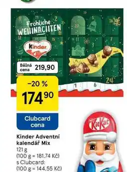 Tesco Kinder Adventní kalendář Mix, 121 g nabídka