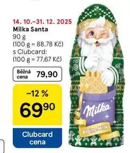 Tesco Milka Santa, 90 g nabídka