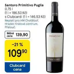 Tesco Santoro Primitivo Puglia, 0.75 l nabídka