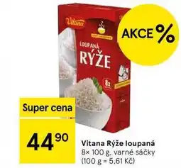 Tesco Vitana Rýže loupaná, 8x 100 g, varné sáčky nabídka