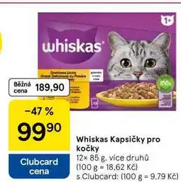 Tesco Whiskas Kapsičky pro kočky, 12× 85 g, více druhů nabídka