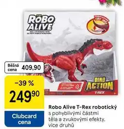 Tesco Robo Alive T-Rex robotický s pohyblivými částmi těla a zvukovými efekty, více druhů nabídka