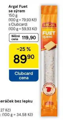 Tesco Argal Fuet se sýrem, 150 g nabídka