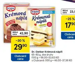 Tesco Dr. Oetker Krémová náplň, 65-80 g, dva druhy nabídka