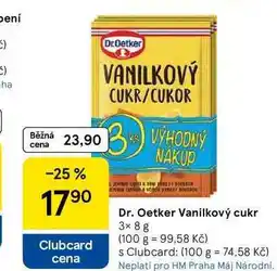 Tesco Dr. Oetker Vanilkový cukr, 3x 8 g nabídka