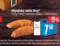 Albert Mlynářský rohlík žitný 60 g nabídka