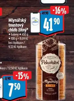 Albert Mlynářský toustový chléb žitný 450 g nabídka