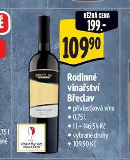 Albert Rodinné vinařství Břeclav 0,75 l nabídka