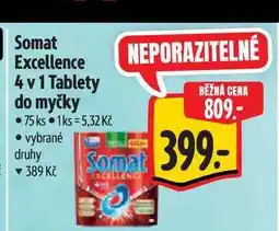 Albert Somat Excellence 4 v 1 Tablety do myčky 75 ks nabídka