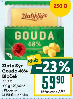 Billa Zlatý Sýr Gouda 48% Bloček nabídka
